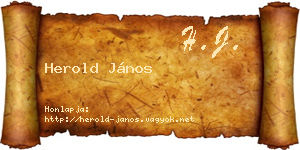 Herold János névjegykártya